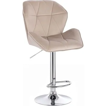 Barová židle LuxuryForm DESIGN Barová židle MILANO MAX VELUR na stříbrném talíři - latte