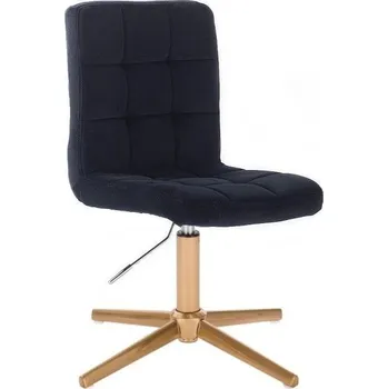 LuxuryForm DESIGN Kosmetická židle TOLEDO VELUR na zlatém kříži - černá