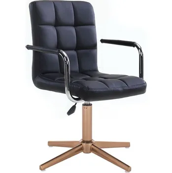 LuxuryForm DESIGN Židle VERONA na zlatém kříži - černá