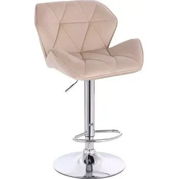 Barová židle LuxuryForm DESIGN Barová židle MILANO VELUR na stříbrném talíři - latte