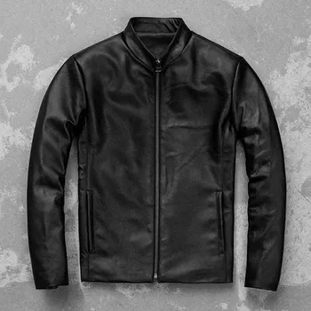 Moto bunda Leather Fashion Pánská business bunda z pravé hovězí kůže v elegantním střihu Barva: Černá, Velikost: S