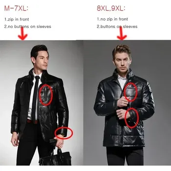 Moto bunda Leather Fashion Zimní péřová bunda z jehněčí kůže s kapucí Barva: Hnědá, Velikost: 8XL
