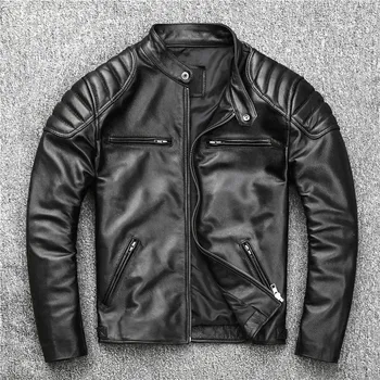 Moto bunda Leather Fashion Motorkářská bunda z jehněčí kůže v krátkém střihu Velikost: S, Barva (Varianta): Black Sheepskin