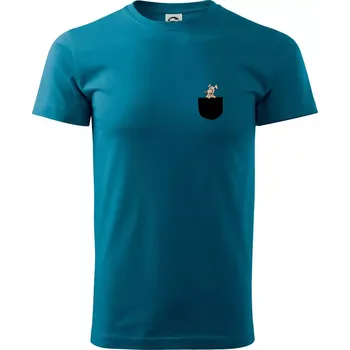 Pes v kapse - Klasické pánské triko vyšší gramáže - XS ( Petrolejová )