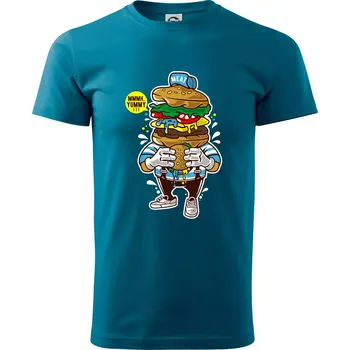 Burgrák - Klasické pánské triko vyšší gramáže - S ( Petrolejová )