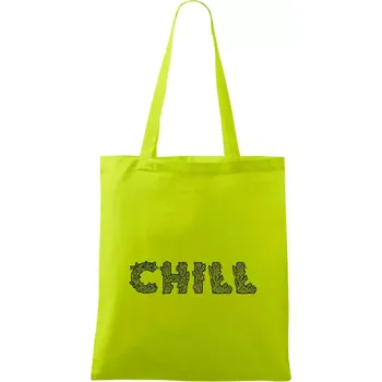 Konopí nápis chill - Taška bavlněná - 42 x 38 cm ( Limetková )