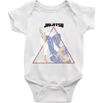 Kojenecký body Jiu jitsu triangle - Body kojenecké s krátkým rukávem - Krátký r. 6-12 mes ( Bílá )