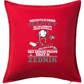 Polštář Zedník zkratky - Polštář 50x50 - 50x50 - Pouze potah ( Červená )