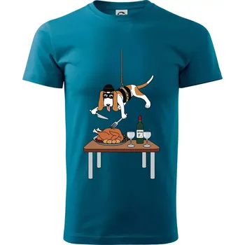 Malý zloděj - baset (Hana-creative) - Klasické pánské triko vyšší gramáže - XS ( Petrolejová )