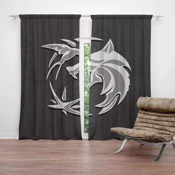 Závěs Sablio Závěs Zaklínač Černá mapa: 2ks 140x250cm