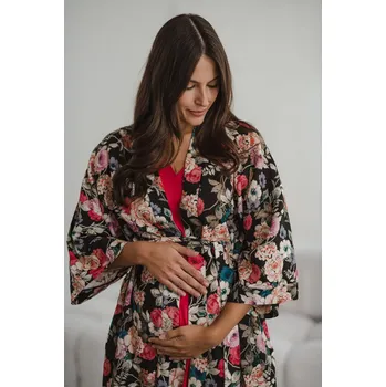 Těhotenské noční prádlo Viskózový lněný župan Garden