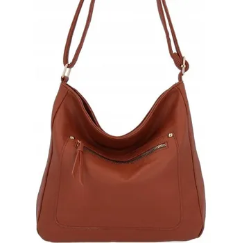 Kabelka Herisson - kabelka typu vak se zipem, eko kůže, hnědá 1052L2087