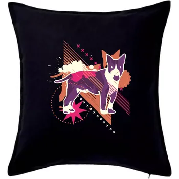 Polštář Pes abstrakce fialový - Polštář 50x50 - 50x50 - Pouze potah ( Černá )