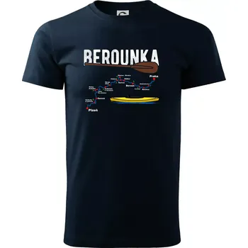 Pánské tričko Mapa řeky Berounky - Triko extra velké (5-8XL) - 6XL ( Námořní modrá (velmi tmavá - téměř černá) )