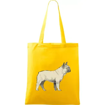 Vintage French bulldog - Taška bavlněná - 42 x 38 cm ( Žlutá )