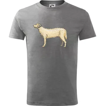 Chlapecké tričko Vintage Labrador - Tričko dětské bavlněné - 98 cm / 2 roky ( Tmavě šedý melír )