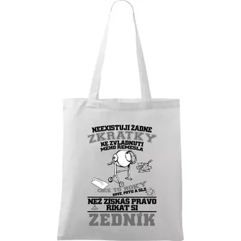 Zedník zkratky - Taška bavlněná - 42 x 38 cm ( Bílá )