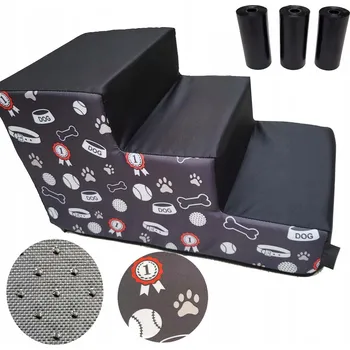 Schůdek SCHODY schůdky pro psa 3 STUPNĚ 30 cm STABILNÍ rampa plošina