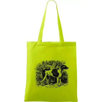 Ohař - kresba - Taška bavlněná - 42 x 38 cm ( Limetková )