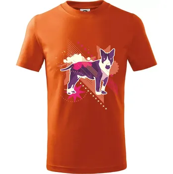 Chlapecké tričko Pes abstrakce fialový - Tričko dětské bavlněné - 146 cm/10 let ( Oranžová )