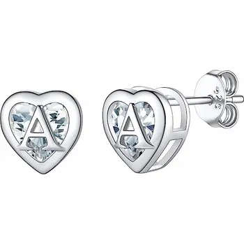 Náušnice STŘÍBRNÉ NÁUŠNICE SRDCE PÍSMENO A INICIÁLY