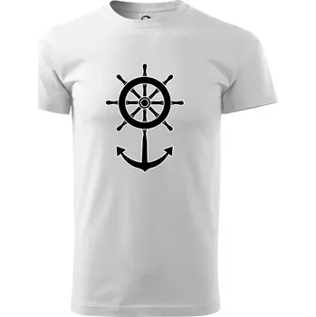 Pánské tričko Kormidlo úsměv - Triko extra velké (5-8XL) - 6XL ( Bílá )