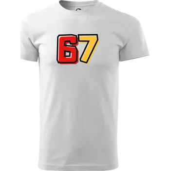 67 - čísla - Triko extra velké (5-8XL) - 6XL ( Bílá )