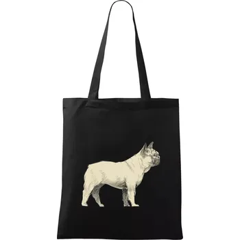 Nákupní taška Vintage French bulldog - Taška bavlněná - 42 x 38 cm ( Černá )