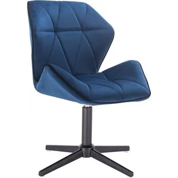 LuxuryForm DESIGN Kosmetická židle MILANO MAX VELUR na černém kříži - modrá