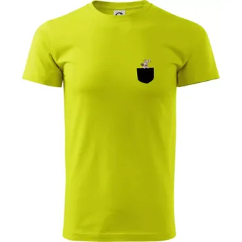 Pes v kapse - Klasické pánské triko vyšší gramáže - L ( Limetková )