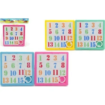 Hlavolam Teddies Přesouvačka hlavolam čísla plast 8x8cm Barvy: modrá