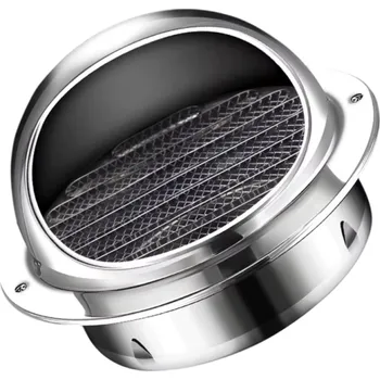 Domácí ventilátor Kulatý kryt ventilátoru 150 mm 19x5x14,5 cm Nerezová ocel Vodotěsná větrací mřížka Nástěnný odvzdušňovací otvor Těsnění proti vlhkosti