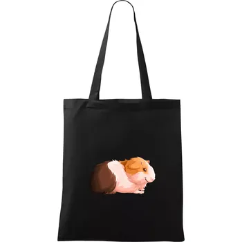 Morče - kreslené z boku - Taška bavlněná - 42 x 38 cm ( Černá )