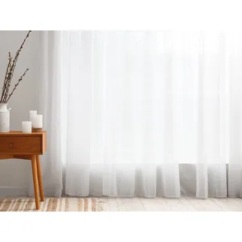 Voál bílý hladký s olůvkem ZAC-015 výška 325 cm Šití na míru