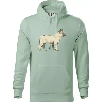Pánská mikina Vintage French bulldog - Mikina pánská Cape s kapucí - 4XL ( Sage )