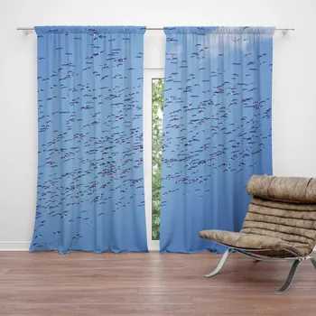 Závěs Sablio Závěs Hejno ptáků: 2ks 140x250cm