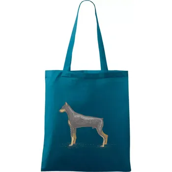 Vintage Dobrman - Taška bavlněná - 42 x 38 cm ( Petrolejová )