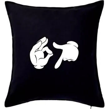 Polštář 67 - ruce - Polštář 50x50 - 50x50 - Pouze potah ( Černá )