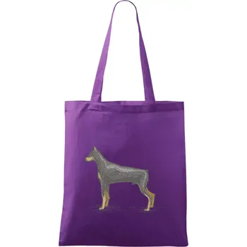 Vintage Dobrman - Taška bavlněná - 42 x 38 cm ( Fialová )