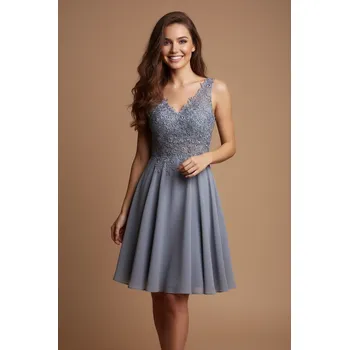 Dámské šaty EVA & LOLA Koktejlové Šaty MAGDA modré Barva: Modrá, Velikost: L