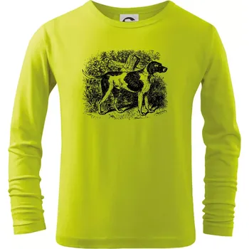 Dětská móda Ohař - kresba - Triko dětské Long Sleeve - 122 cm/6 let ( Limetková )