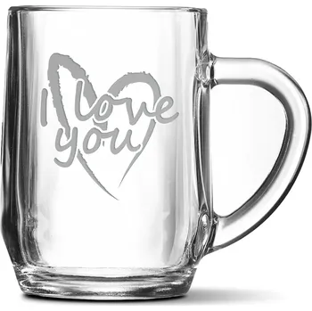 Sklenice Sablio Půllitr I Love you srdce: 0,5l