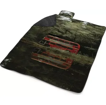 deka Sablio Plážová deka Červený patrový autobus: 200x140 cm