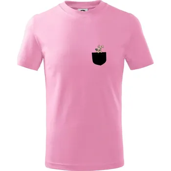 Pes v kapse - Tričko dětské bavlněné - 134 cm/8 let ( Růžová )