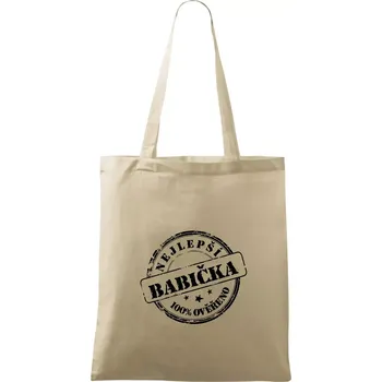 Nákupní taška Razítko - nejlepší babička - Taška bavlněná - 42 x 38 cm ( Naturální )