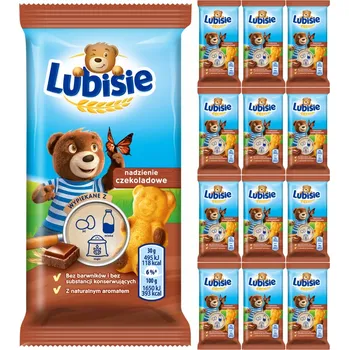 Lubisie Piškotový koláček s čokoládovou náplní 30 g x 24 kusů