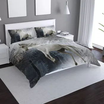 Povlečení Sablio Povlečení Bílý kůň - 140x200 / 90x70