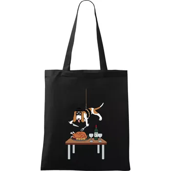 Nákupní taška Malý zloděj - baset (Hana-creative) - Taška bavlněná - 42 x 38 cm ( Černá )