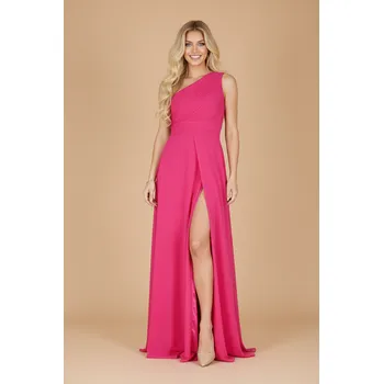 Dámské šaty EVA & LOLA Společenské Šaty TRACY Fuchsiové Barva: Růžová - Fuchsiová, Velikost: M