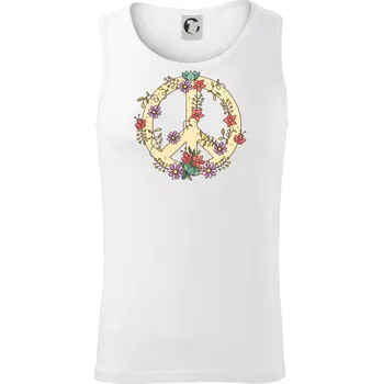 Peace symbol pískový - Tílko pánské Core - 2XL ( Bílá )